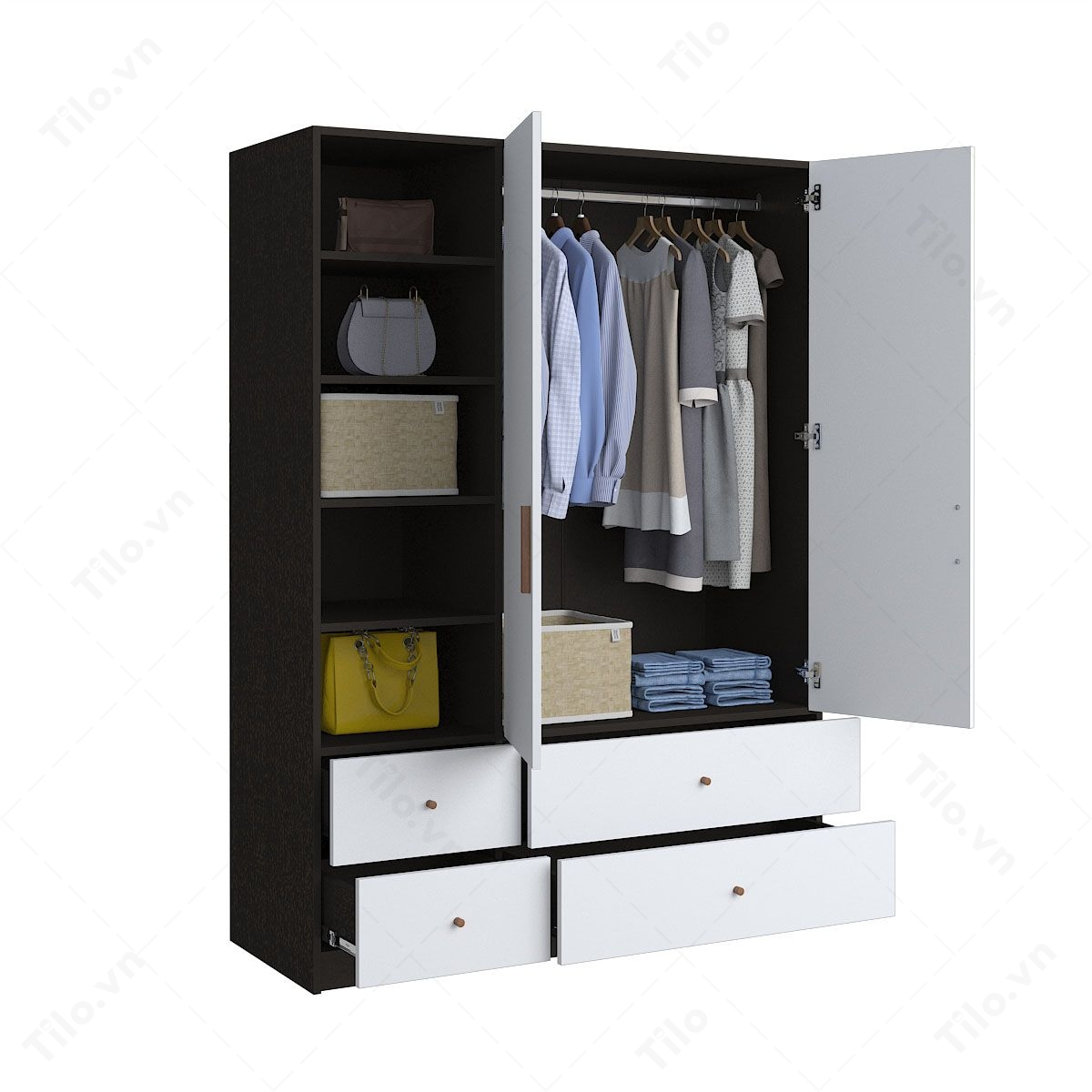 Tủ quần áo gỗ công nghiệp 3 cánh hiện đại  A_15_12DT